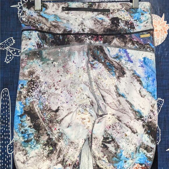 Alala High Rise Mesh Marble Print Leggings Multicolor Women's Size Medium - Picture 6 of 10